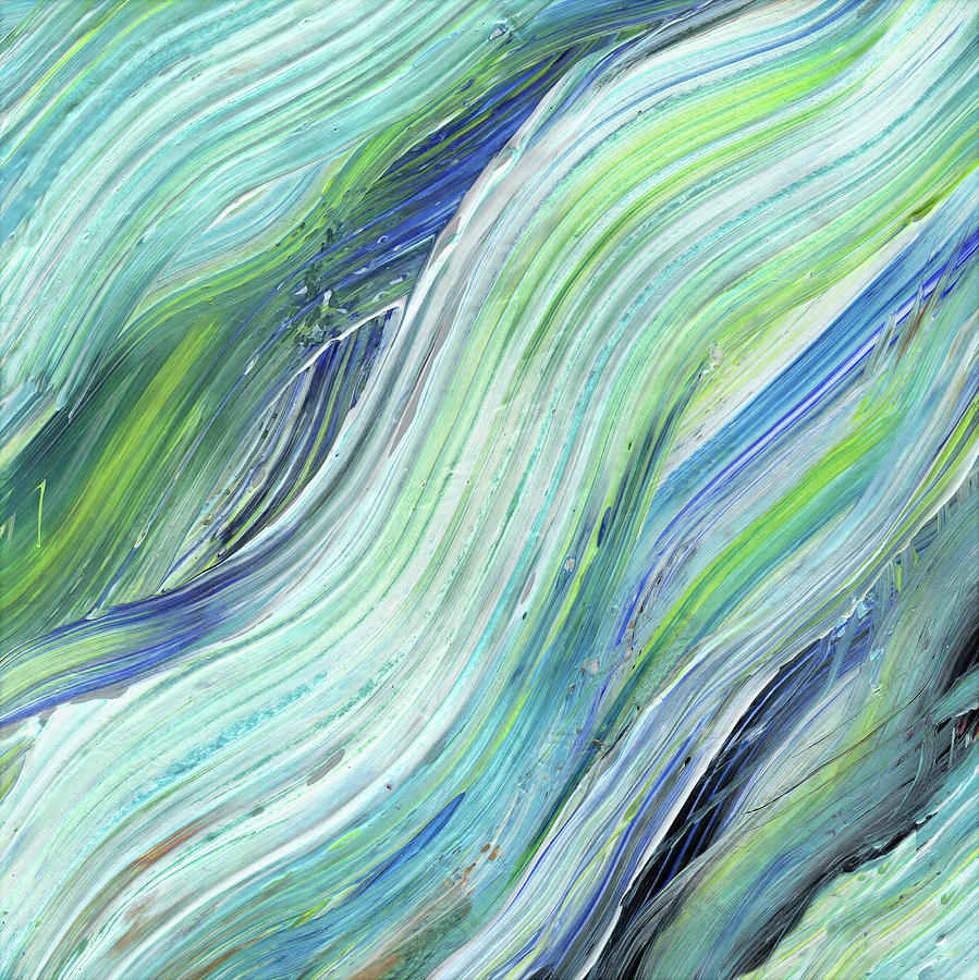 Blue Wave Abstract Art for Interior Decor VI Painting by Irina Sztukowski