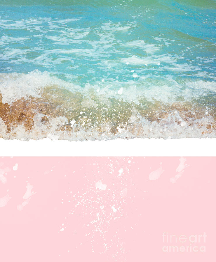 Blue Wave and Pink Digital Art by Pati Photography
