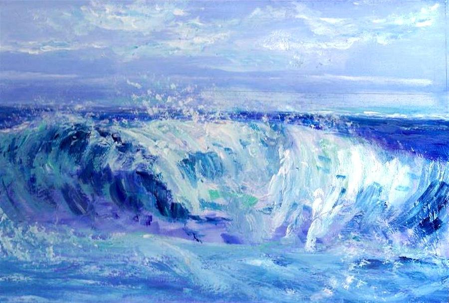 Blue Wave Painting - Blue Wave  by Mary Sedici