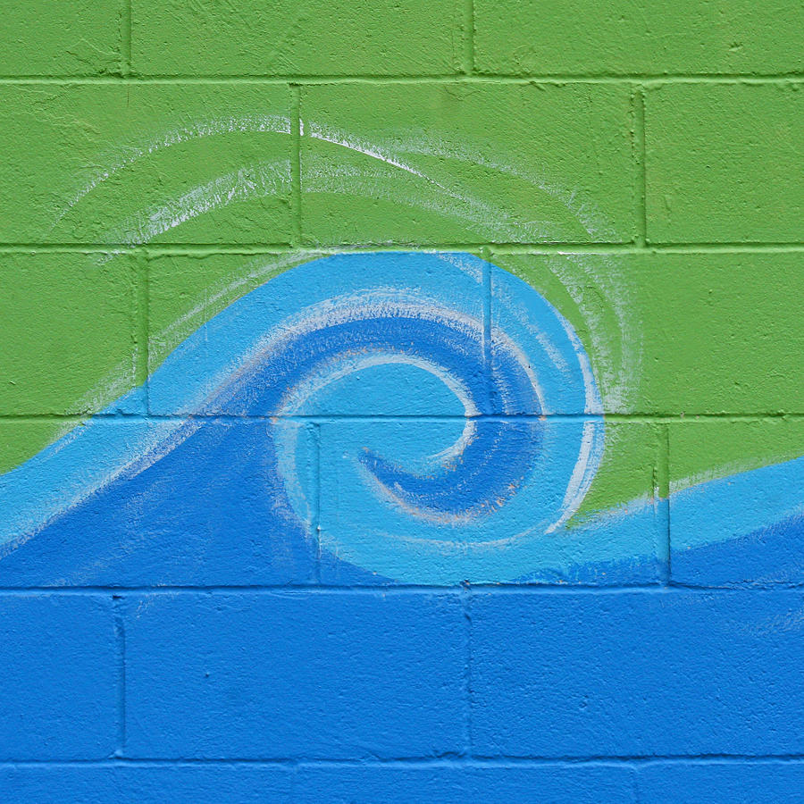 Blue Wave on Green Photograph by Art Block Collections