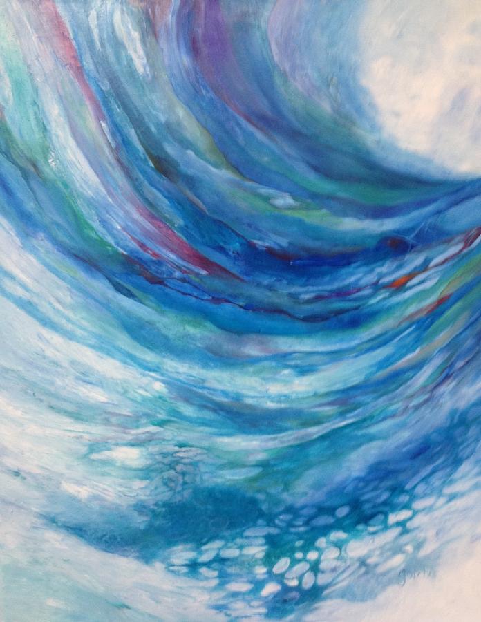 Abstract Painting - Blue Wave by Peggy Guichu