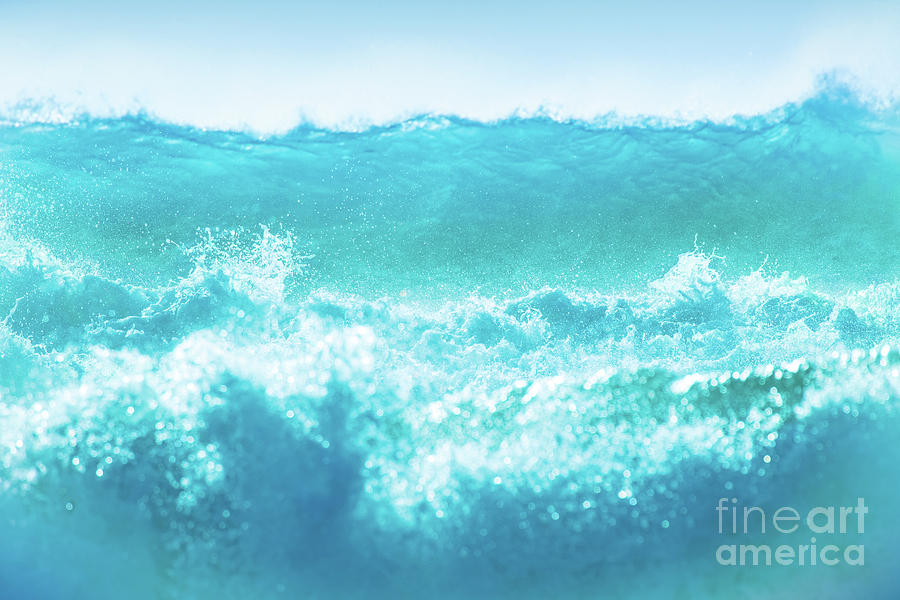 Blue waves background Photograph by Anna Om