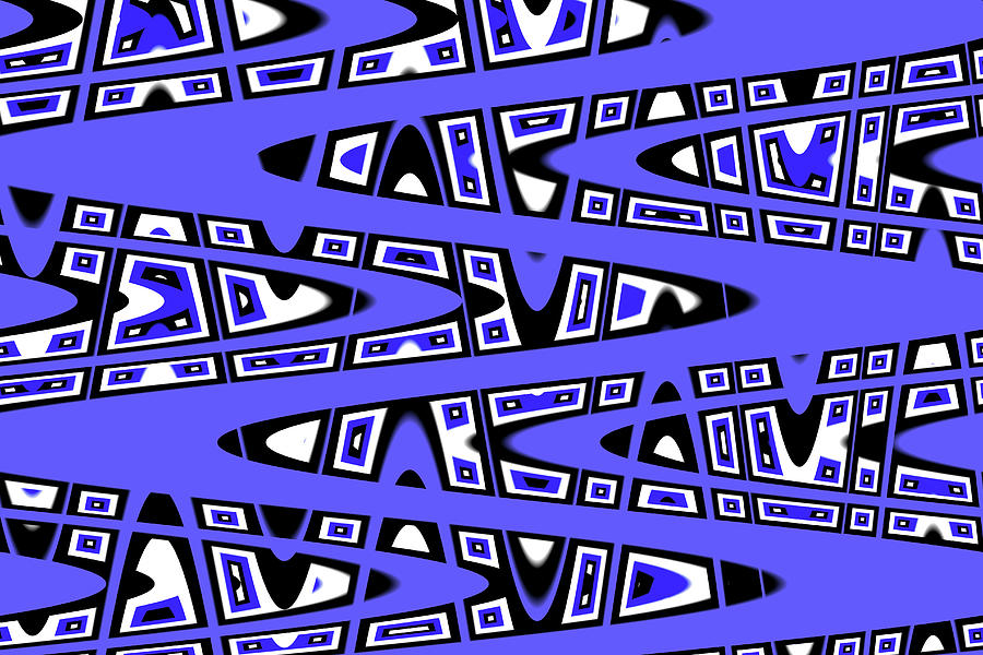 Blue White And Black Abstract Digital Art by Tom Janca