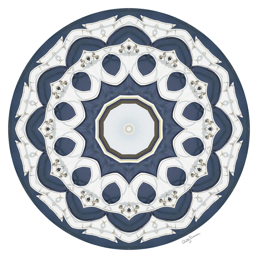 Square Photograph - Blue White Mandala by Betty Denise
