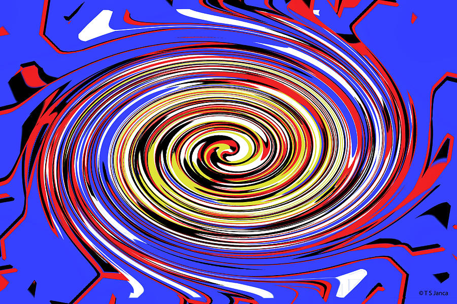 Blue White Red Yellow And Black Digital Art by Tom Janca