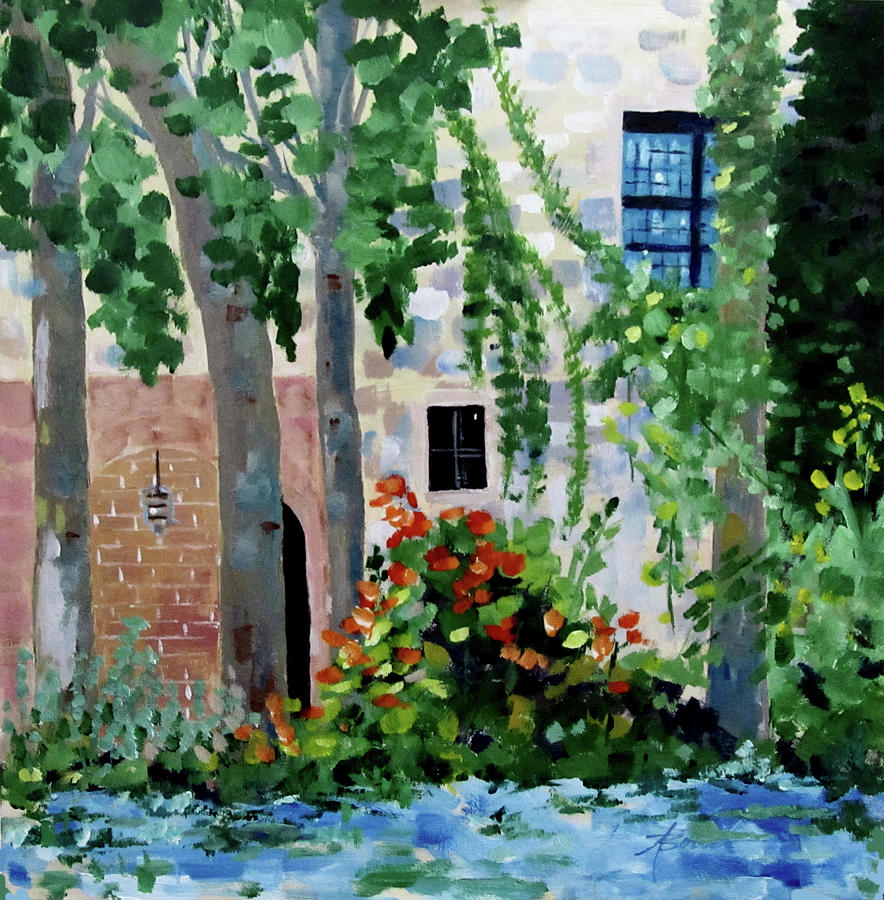 Blue Window Painting by Adele Bower