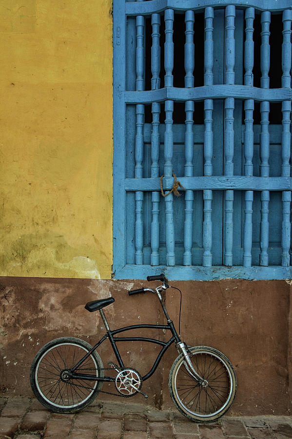 Blue Window and the Bicycle  Photograph by Marzena Grabczynska Lorenc