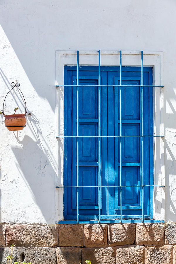 Blue Window and White Wall Photograph by Jess Kraft