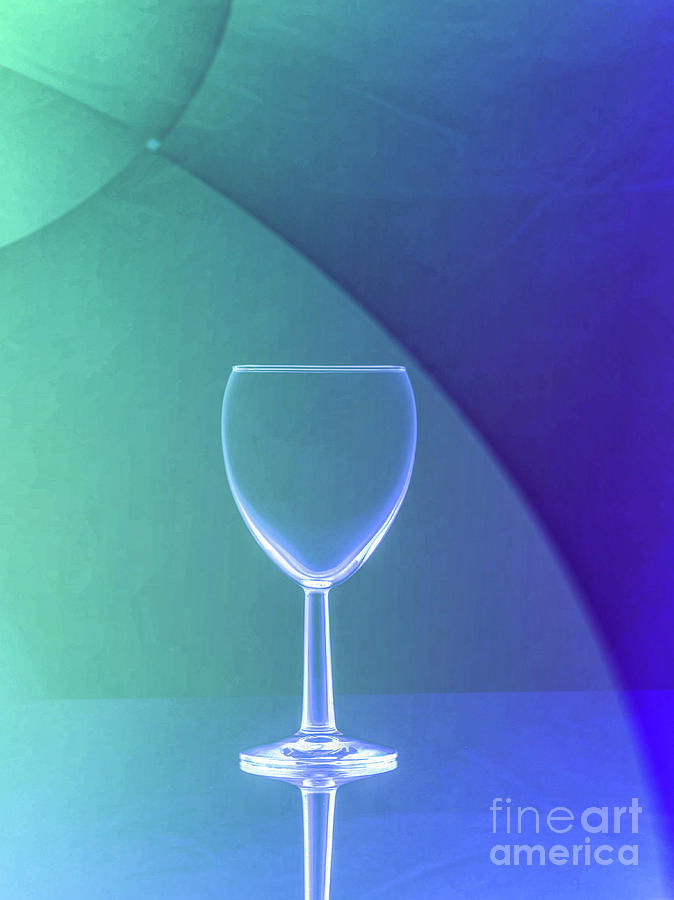 Wine Photograph - Blue Wine Glass by Raven Deem