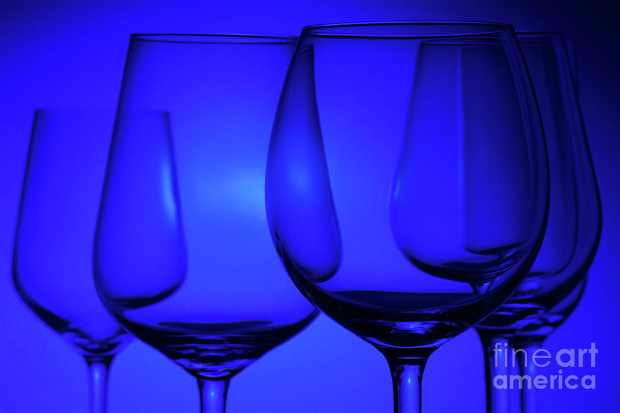 Blue Wine Glasses Photograph by Anastasy Yarmolovich