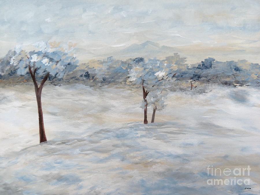 Blue Winter Day Painting by Eloise Schneider Mote