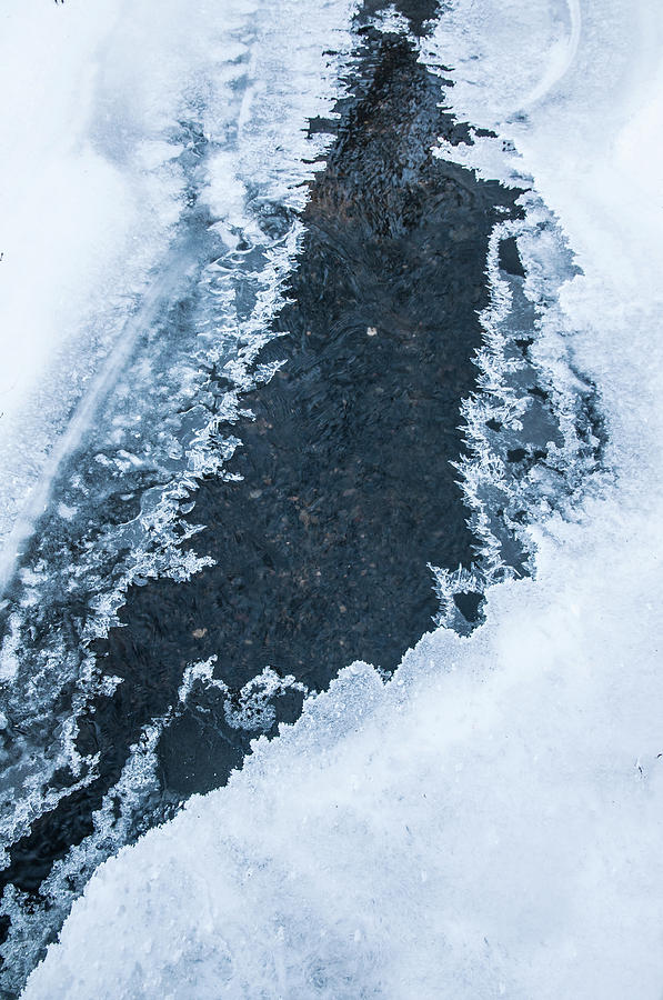 Blue Winter Patterns 2. Frozen Nature Photograph by Jenny Rainbow