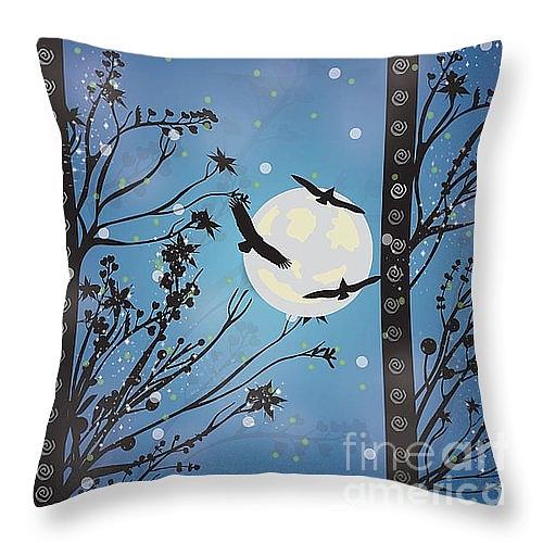 Blue Winter Pillow Digital Art by Kim Prowse