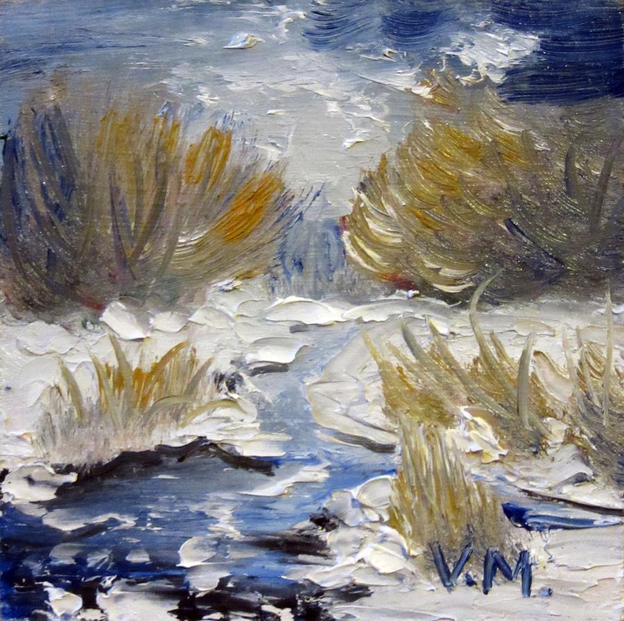 Blue winter Painting by Vesna Martinjak