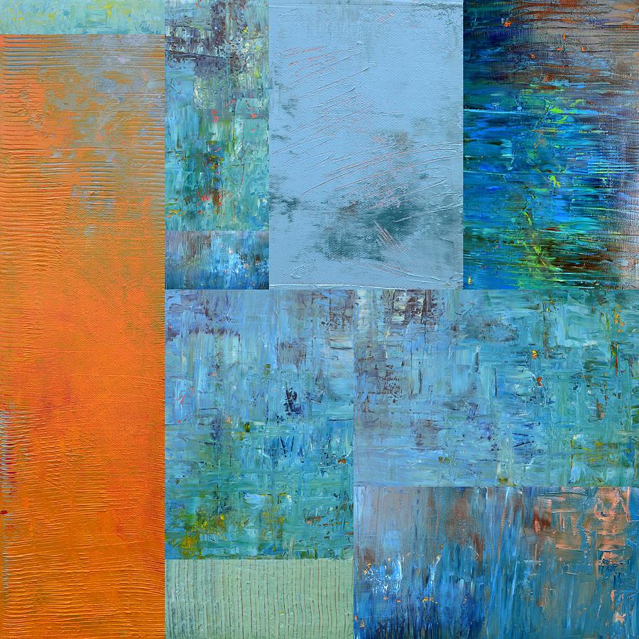 Blue with Orange 2.0 Painting by Michelle Calkins