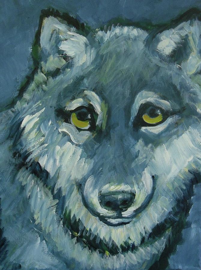 Blue Wolf Painting by Carol Suzanne Niebuhr