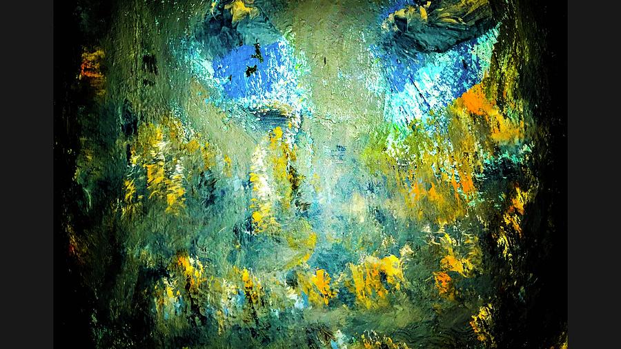 Blue yellow Abstract  Painting by Rick Reesman