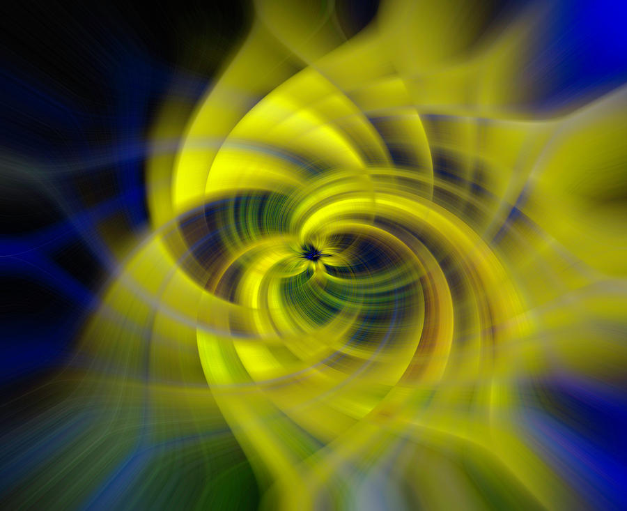 Blue Yellow Abstraction Photograph by Cathy Donohoue