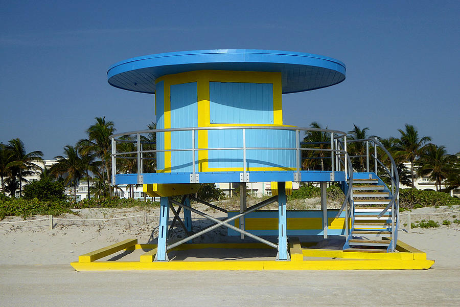Blue Miami Beach Hut - Photo Art by Peter Potter Blue Miami Beach Hut - Photo Art by Peter Potter