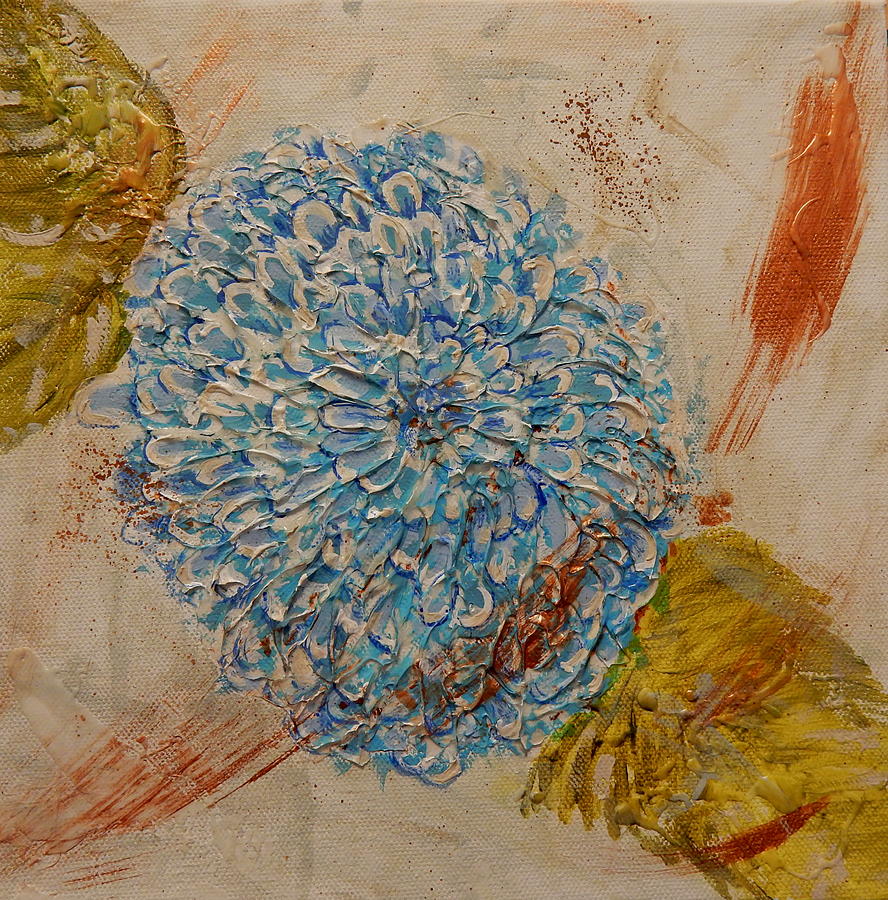 Blue Zinnea Painting by Betty-Anne McDonald