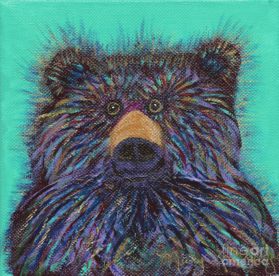 Blueberry Painting - Bluebeary by Mary Lee Morgan