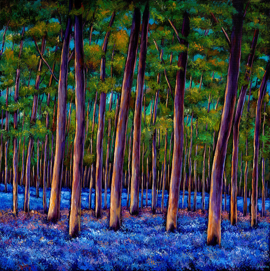 Landscape Painting - Bluebell Wood by Johnathan Harris