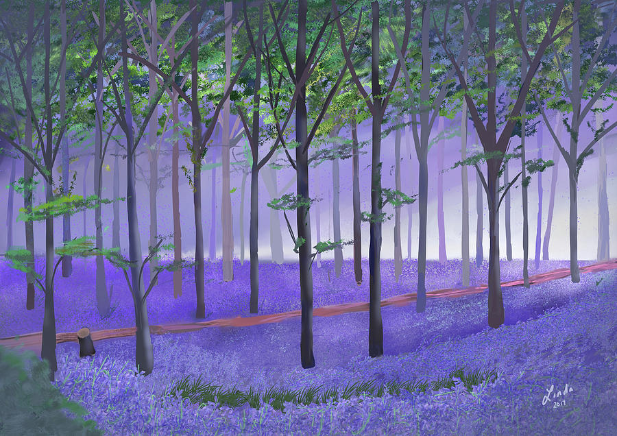 Bluebell wood Digital Art by Linda Boswell Fine Art America