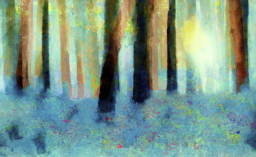 Abstract Painting - Bluebell Wood by V.Kelly by Valerie Anne Kelly