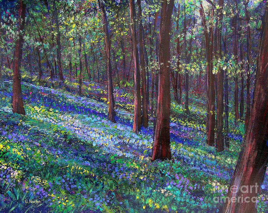 Bluebell Woods Painting by Li Newton