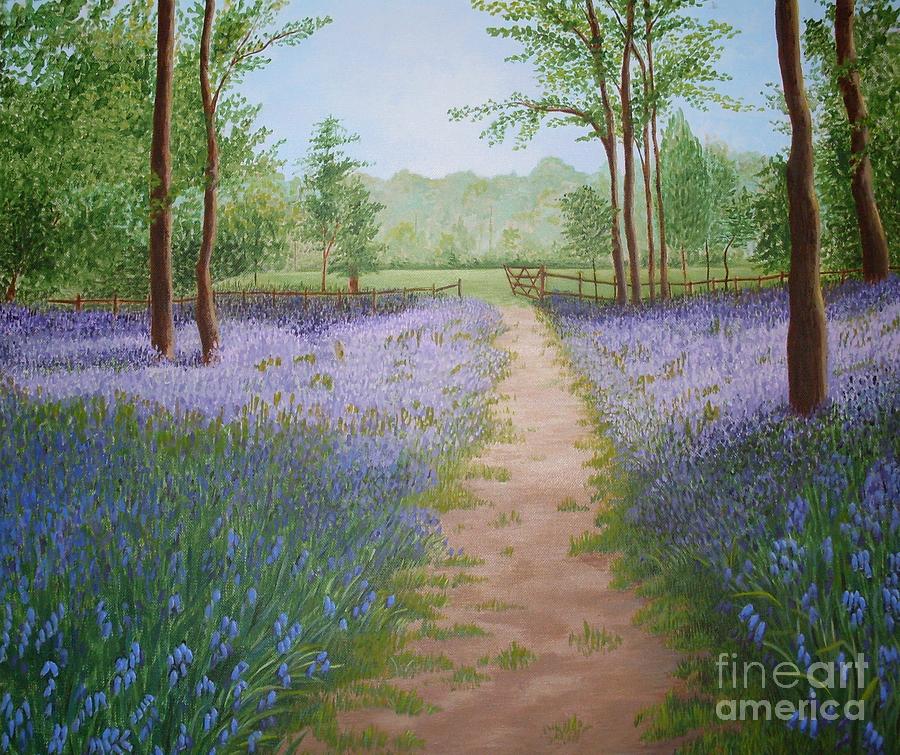 Bluebell Painting - Bluebells by Julia Underwood Bluebell Painting - Bluebells by Julia Underwood