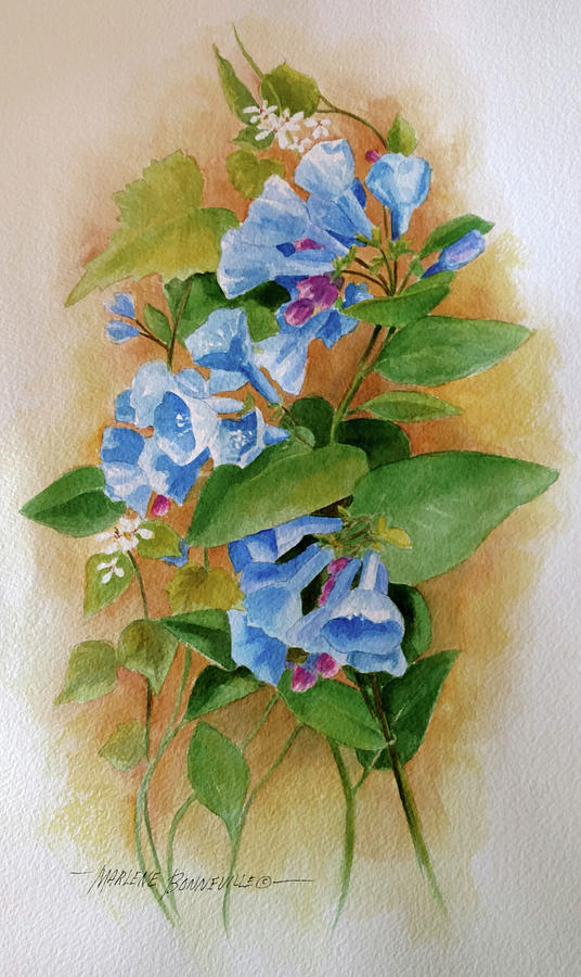 Flower Painting - Bluebells by Marlene Bonneville