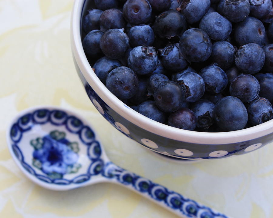 Blueberry Photograph - Blueberries and Spoon  by Carol Groenen