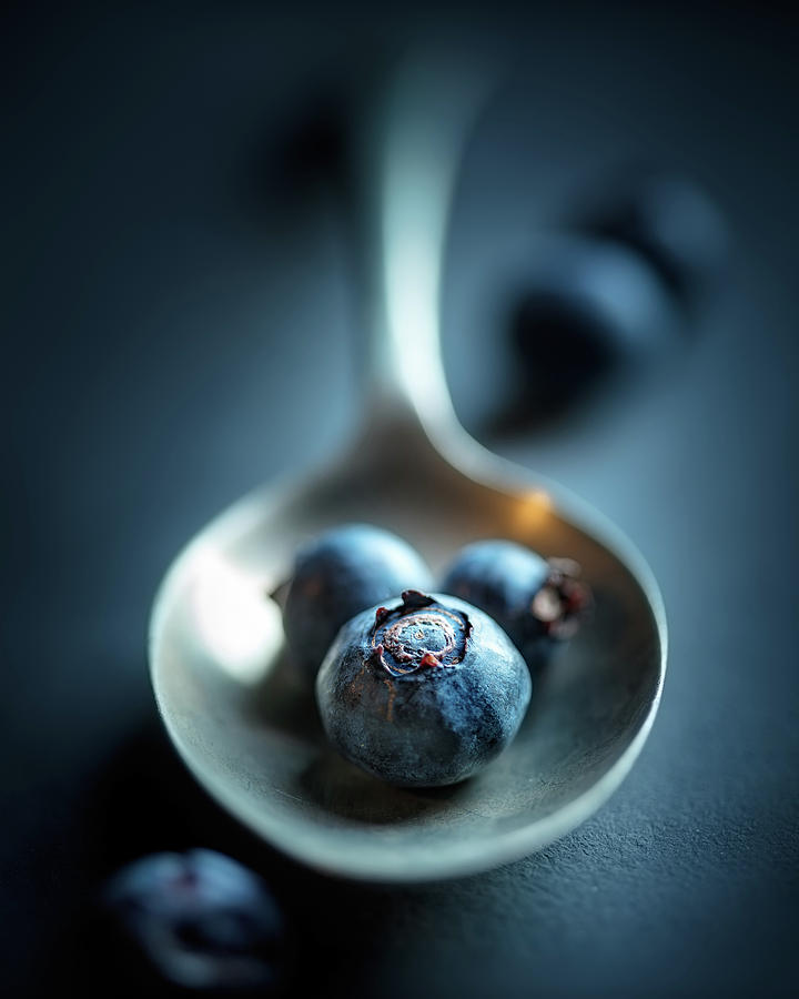 Blueberries Macro Still Life Photograph by Johan Swanepoel
