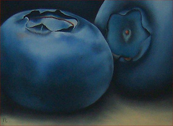 Still Life Painting - Blueberries by Natasha Zivojinovic Still Life Painting - Blueberries by Natasha Zivojinovic
