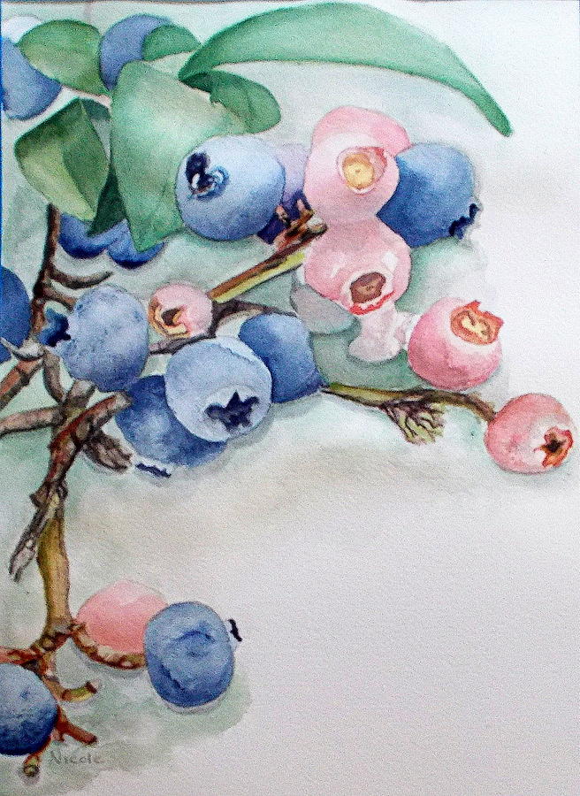 Blueberries Painting
