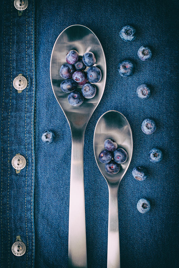 Abundance Photograph - Blueberries on Denim I by Tom Mc Nemar