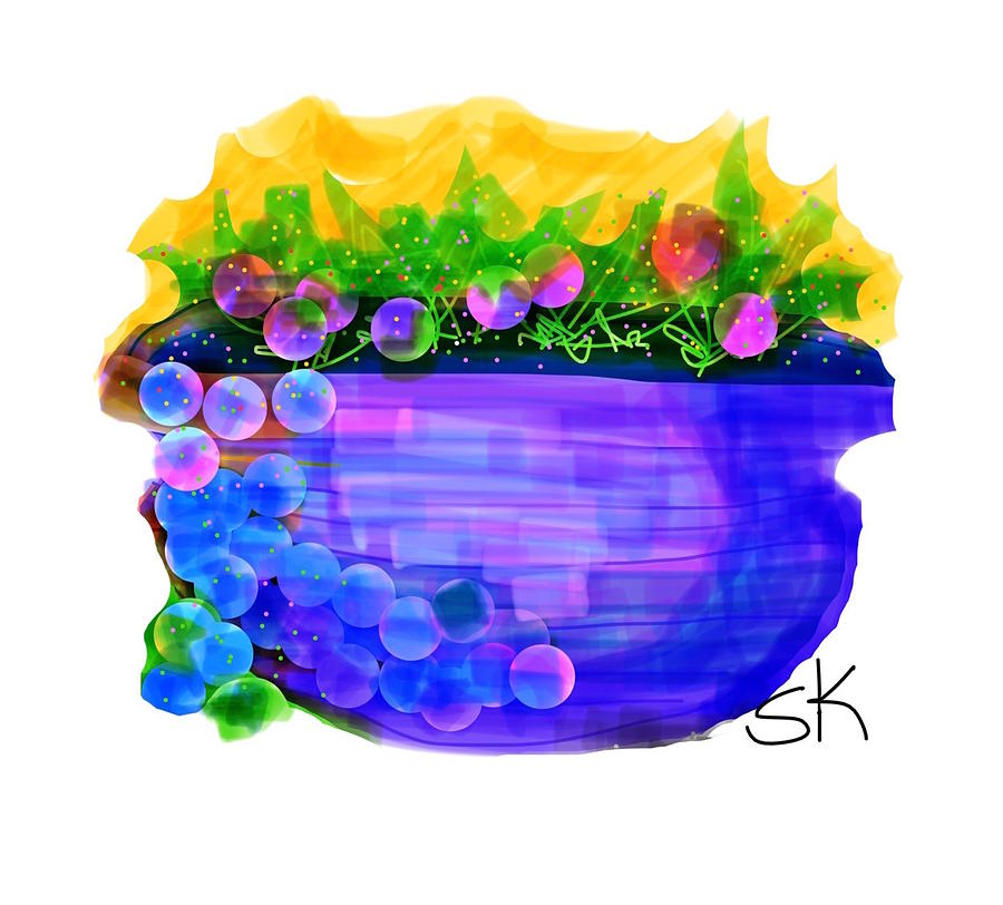 Blueberries Over the Top Digital Art by Sherry Killam
