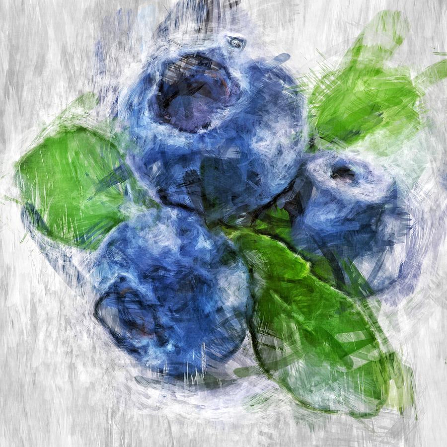 Blueberries Digital Art by Tanya Gordeeva