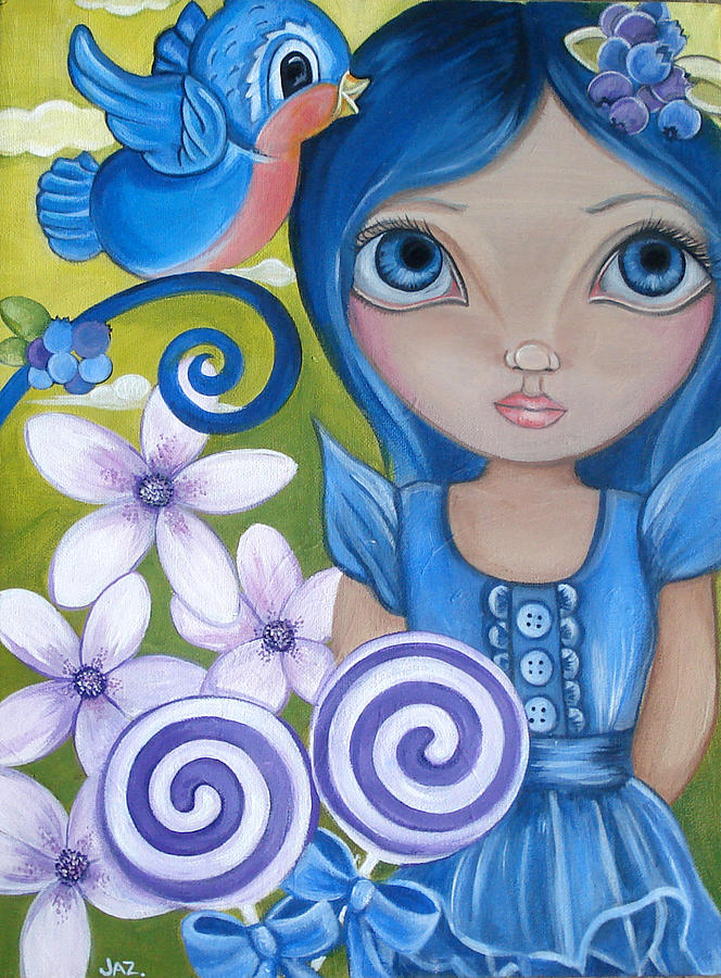 Blueberry Painting by Jaz Higgins