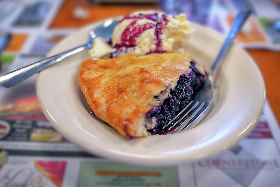 Ice Cream Photograph - Blueberry Pie at Moodys DIner by Rick Berk