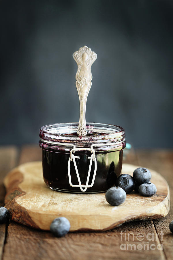 Blueberry Preserves with Spoon Photograph by Stephanie Frey