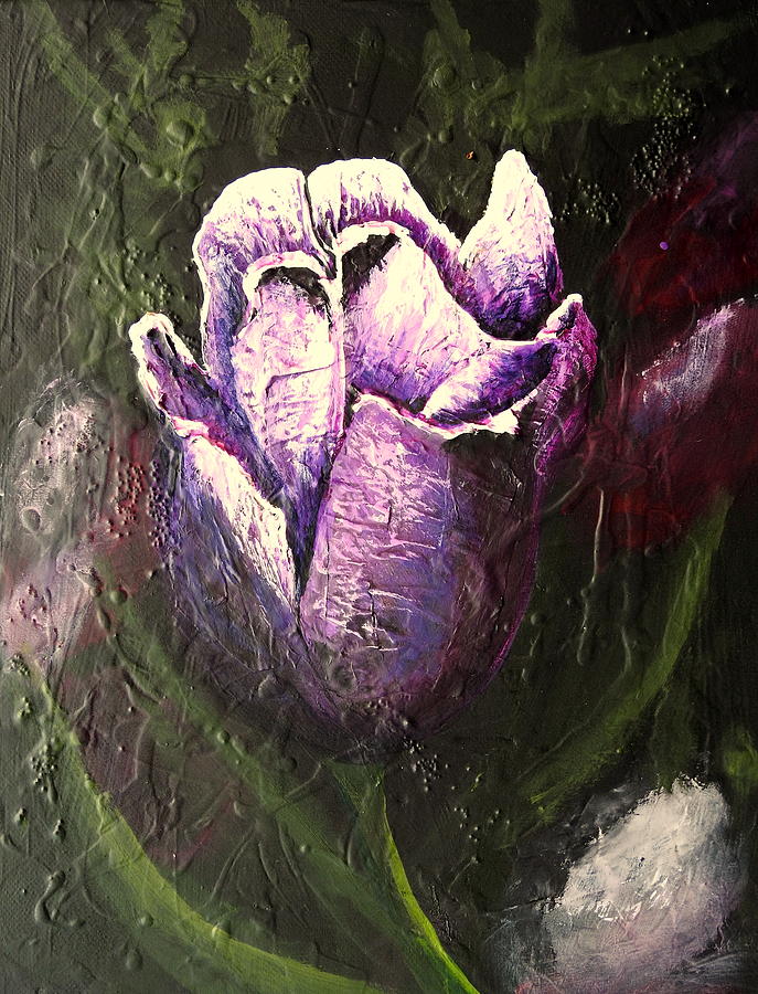 Blueberry Tulip Mixed Media by Betty-Anne McDonald