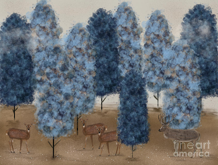 Nature Painting - Blueberry Wood by Bri Buckley
