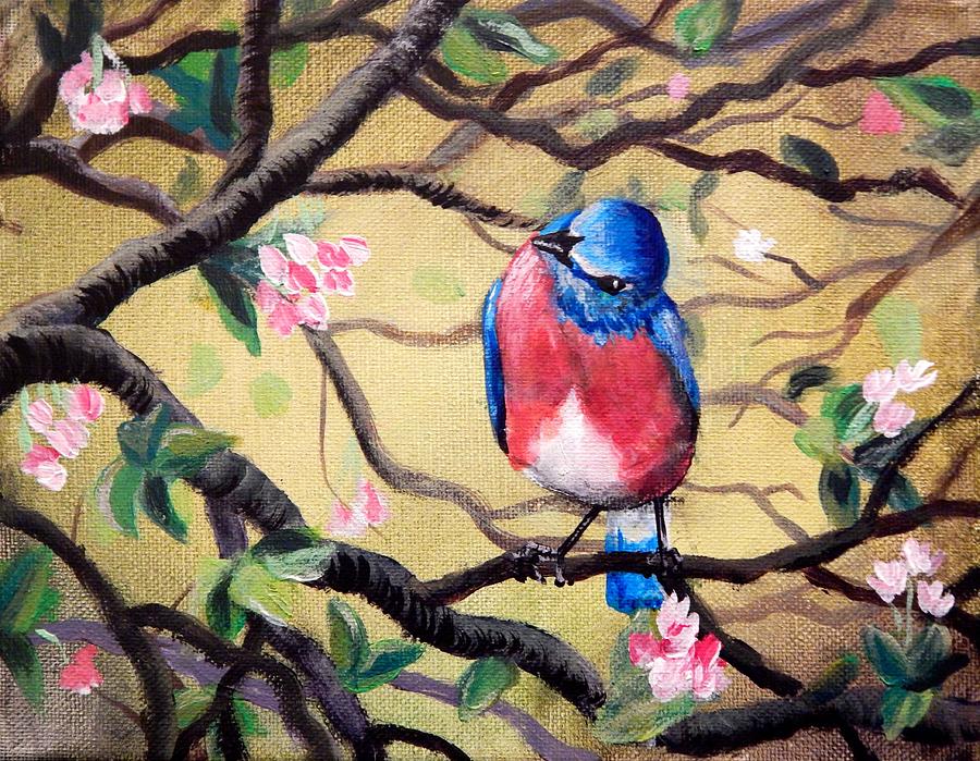 Up Movie Painting - Bluebird by Gretchen Smith by Gretchen  Smith