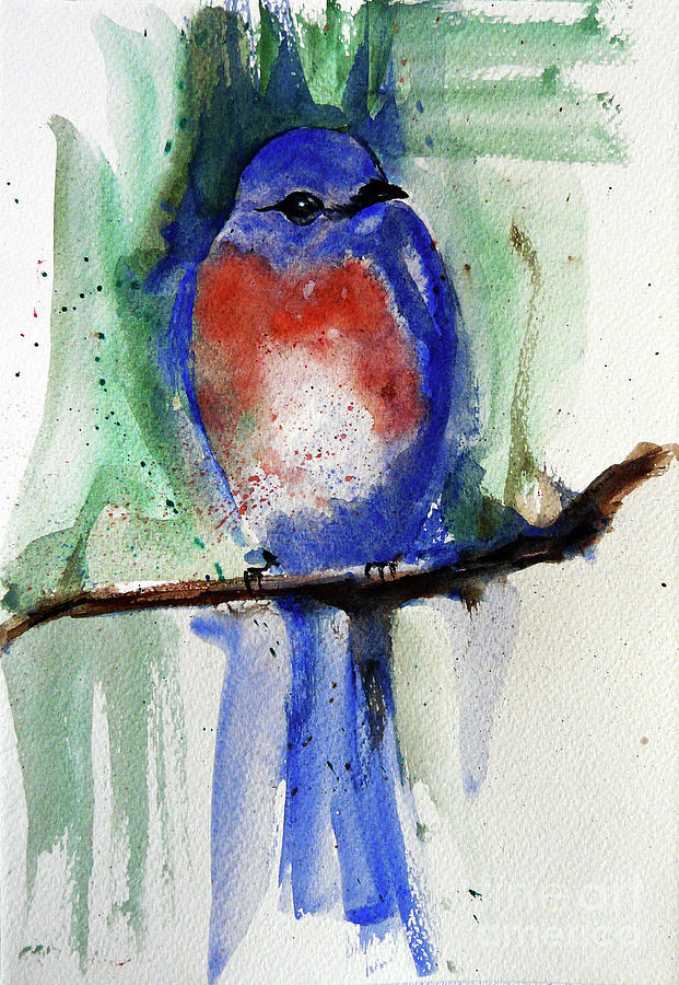Bluebird Painting by Jasna Dragun