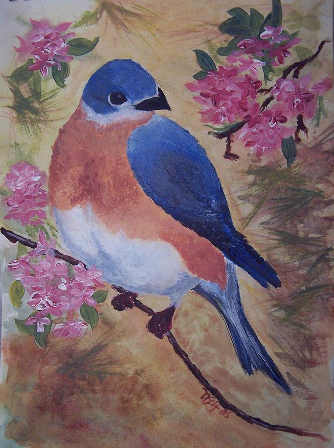 Bluebird Painting - Bluebird by Nancy Self