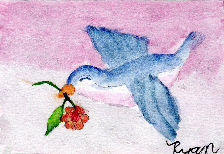 Bluebird Painting - Bluebird of Friendliness by Ryan Hilgendorf
