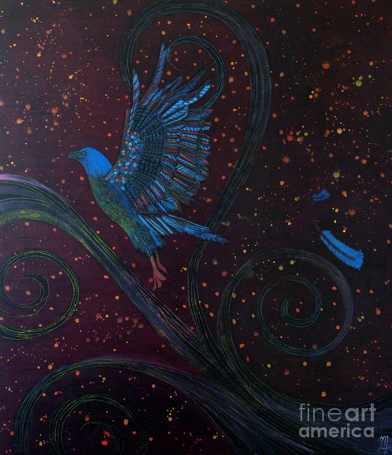 Bluebird of happiness Painting by Monica Furlow