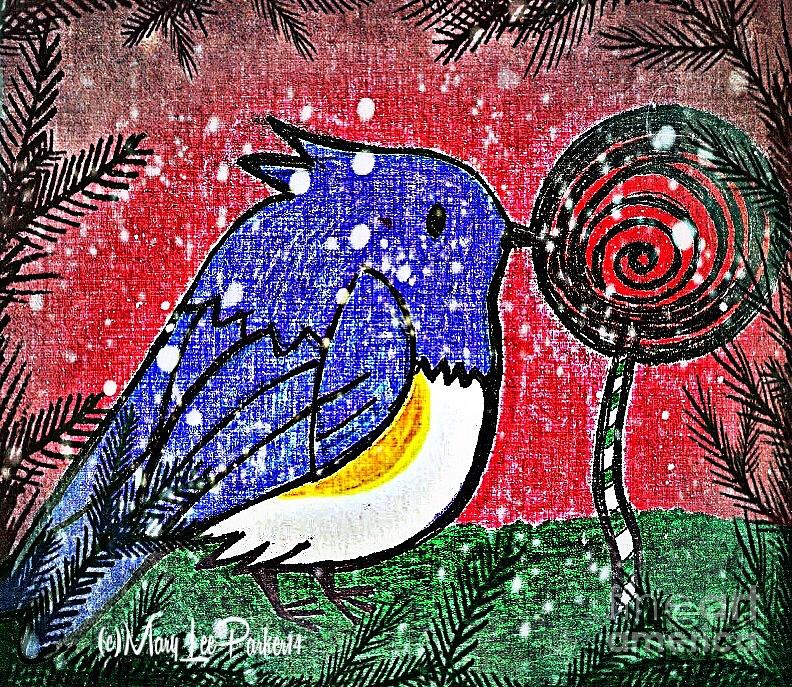 Nature Mixed Media - Bluebird Of The Season by MaryLee Parker