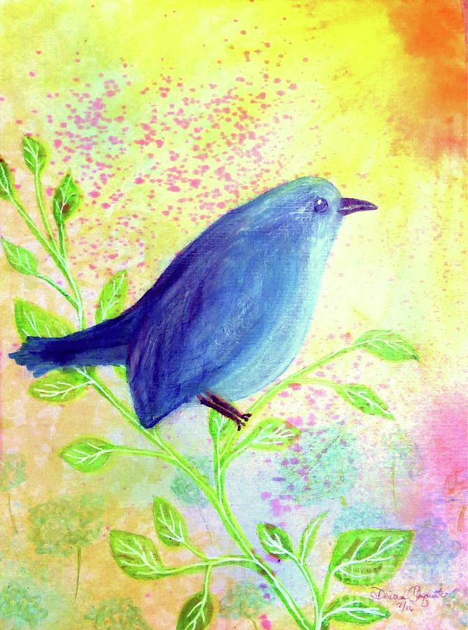 Bluebird On A Sunny Day Painting by Desiree Paquette
